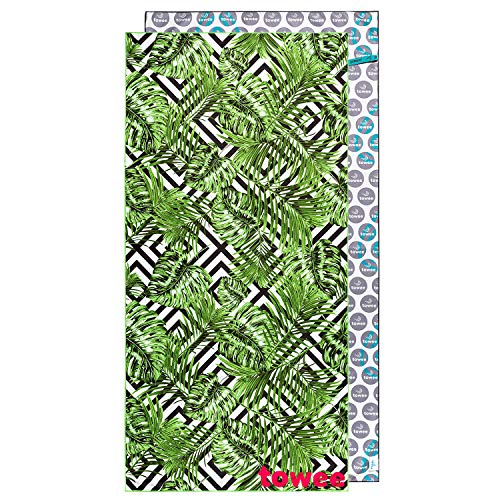 Towee praktische mikrofaser Handtücher - Schnelltrocknendes Microfaserhandtuch - Mikrofaser Reisehandtuch mit Motiv - Perfektes Strandhandtuch für Fitness und Outdoor, 80 x 160 cm (Monstera) von Towee