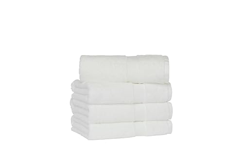 Towel Laboratory Japan Technology, leichtes Plüsch-Handtuch, Badetuch (76,2 x 137,2 cm), 520 g/m², weiß, 4 Stück, schnell trocknend, hohe Saugfähigkeit, 100% Baumwolle von Towel Laboratory