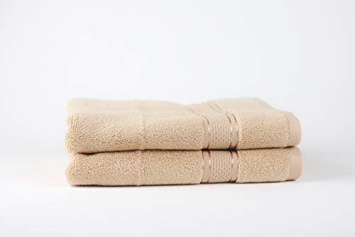 Towel To Gau | Zwirnfrottier Handtücher 50x80 cm | 2, 4, 6, 8 Stück | Frottee 600g/m² | 100% Baumwolle | Weiß, Beige, Grau (Beige/Frosted Almond, 2) von Towel To Gau
