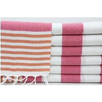 Kopftuch, Handtuch Türkisch, Gesichtstuch, Gesichtstuch, Geschirrtuch, Türkisch Peschkir, Orange Und Fuchsia, Handtuch, Handtuch Im009F von TowelMaster