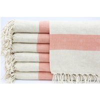 Leinenhandtuch, Oranges Handtuch, Strandtuch, Badetuch, Handgefertigtes Handtuch, Handgefertigtes Handtuch, Spa-Handtuch, Handgefertigtes Handtuch von TowelMaster