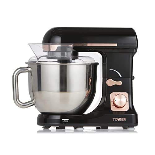 Tower T12033RG 3-in-1-Standmixer mit 6 Geschwindigkeiten und Impulseinstellung, 1000 W, Roségold von TOWER