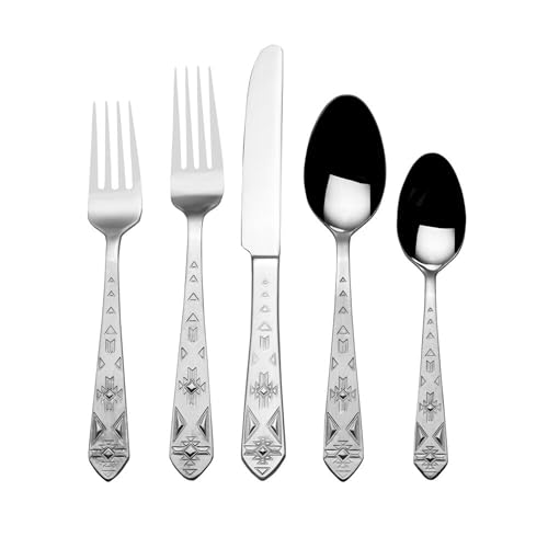Towle Everyday Pueblo Besteckservice für 8, 42-teiliges Set, 18/0 Edelstahl, Besteck-Set von Towle