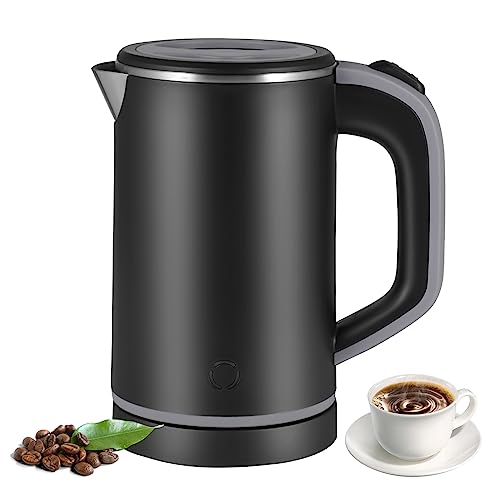 Towwoo 800ML Reisewasserkocher Klein, 600W 5 Minuten Schnelles Kochen Mini Edelstahl Wasserkocher, Überhitzungsschutz Leise Reise Mini Wasserkocher Elektrischer Kettle für Tee Kaffee Babymilch von Towwoo