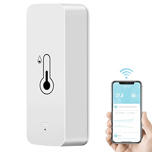 Towwoo Smart WiFi Thermometer Hygrometer, WLAN Thermometer Humidity Sensor, Mini Innen Temperatur Feuchtigkeitssensor mit App Tuya, kompatibel mit Alexa von Towwoo