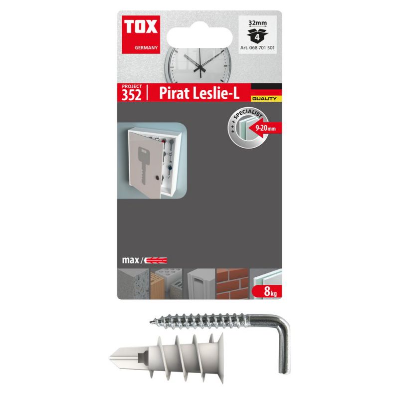 TOX Hakendübel Pirat-Leslie-L  Blister - 4 Stück - 68701501 von Tox