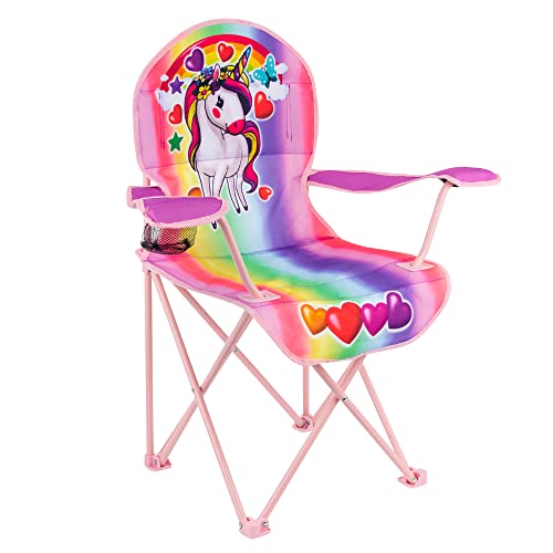 Toy To Enjoy Outdoor Einhorn Stuhl für Kinder Faltbarer Kinderstuhl für Camping, Heckklappen, Angeln, tragbare Tragetasche inklusive Netz-Getränkehalter & stabile Konstruktion Alter 5 bis 10 Jahre von Toy To Enjoy