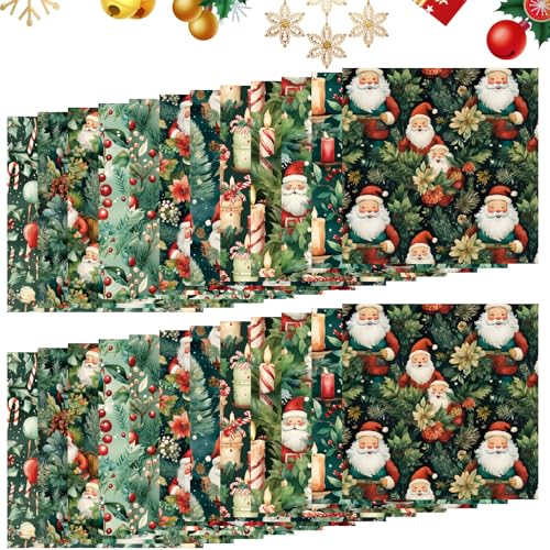 Toyhood 24 Blatt Weihnachten Scrapbook Papier - 15cm x 15cm Weihnachtsmann Muster Papier Set - 12 Designs - Dekorative Bastelpapiere für DIY Kartenherstellung & Scrapbook Dekoration Toyhood 24 Blatt Weihnachten Scrapbook Papier - 15cm x 15cm Weihnachtsmann Muster Papier Set - 12 Designs - Dekorative Bastelpapiere für DIY Kartenherstellung & Scrapbook Dekoration von Toyhood