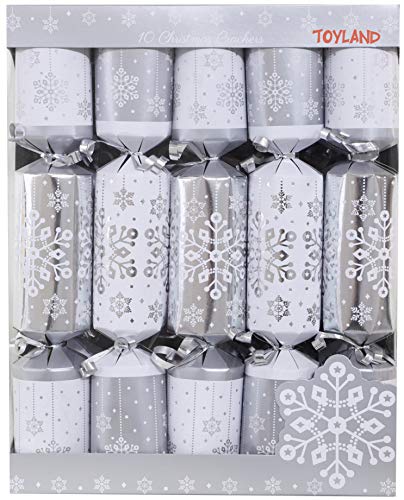 Toyland® 10 Deluxe Silber und weiße Weihnachtscracker von Toyland
