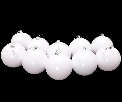 Toyland® 10 extra große 100 mm farbige Weihnachtskugeln – Christbaumschmuck (weiß) von Toyland