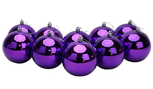 Toyland® 10 extra große Christbaumkugeln in 100 mm Farbe - Christbaumschmuck (Lila) von Toyland