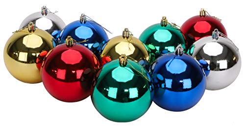 Toyland® 10 extra große Christbaumkugeln in 100 mm Farbe - Christbaumschmuck (Sortiert) von Toyland