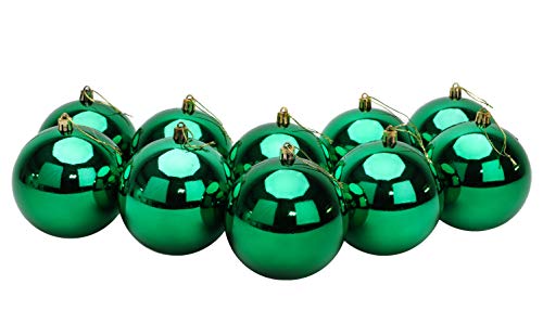 Toyland® 10 x Weihnachtskugeln extra groß 100mm grün von Toyland