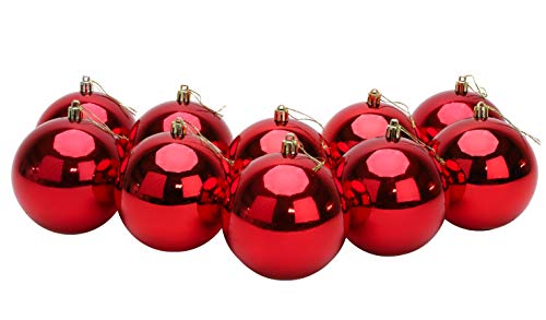Toyland® 10 x Weihnachtskugeln extra groß 100mm rot von Toyland