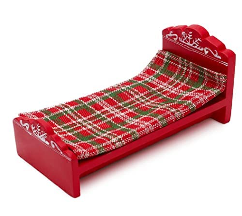 Toyland® 24 cm großes Elfenbett aus Holz mit Decke – Elfe Nicht im Lieferumfang enthalten – originelle Weihnachtsdekoration von Toyland
