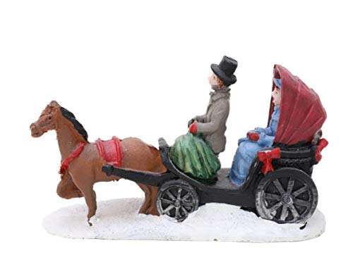 Toyland® Mini-Figuren aus Kunstharz, für Weihnachten, Sammlerstück – Dorf-Szene – Weihnachtsfiguren (Kutschenfahrt) von Toyland