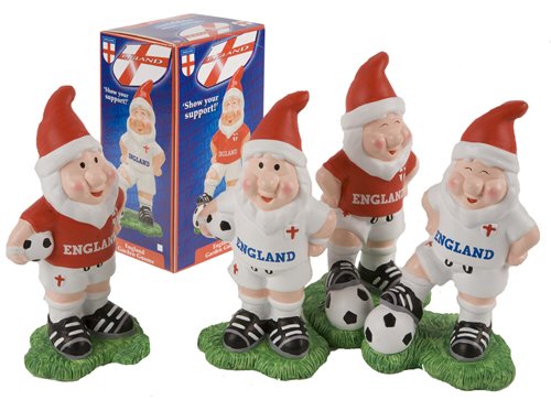 Toyland® Pack von 4-6 England Gartenzwerge - WM 2018 - Fußball Garten Zubehör - Neuheit Gartenzwerge von Toyland