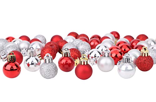 Toyland® Set Mit 32 Mini Weihnachtskugeln 25 Rot 25 Silber 2,5 cm (25 mm) von Toyland