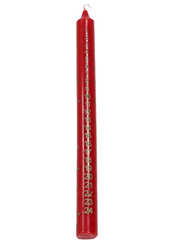 Toyland® Traditional Christmas Advent Candle - Countdown bis Weihnachten - 1 Lieferumfang (ROT) von Toyland