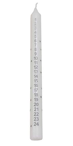 Toyland® Traditional Christmas Advent Candle - Countdown bis Weihnachten - 1 Lieferumfang (Weiss) von Toyland
