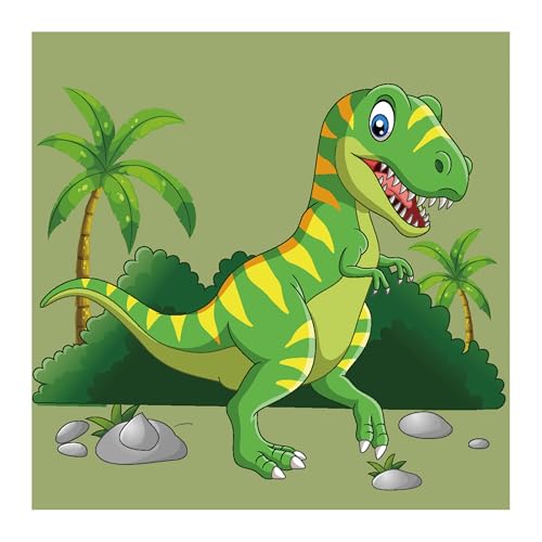 Toyone Diamond Painting Dinosaurier Set – 5D Diamant Malerei Set mit Rahmen, DIY Kunst für Kunsthandwerksbegeisterte, ideale Geschenkidee für Jungen und Mädchen (18 x 18 cm) von Toyone