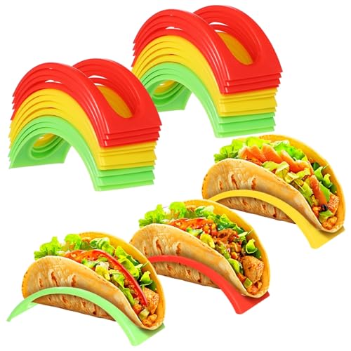 120 Stück einzelne Taco-Ständer, bunte Taco-Halter, Kunststoff-Taco-Gestell, spülmaschinenfest, stapelbare Taco-Ständer für Familienfeiern, Partys, große Veranstaltungen, Restaurants 120 Stück einzelne Taco-Ständer, bunte Taco-Halter, Kunststoff-Taco-Gestell, spülmaschinenfest, stapelbare Taco-Ständer für Familienfeiern, Partys, große Veranstaltungen, Restaurants von Toyosport