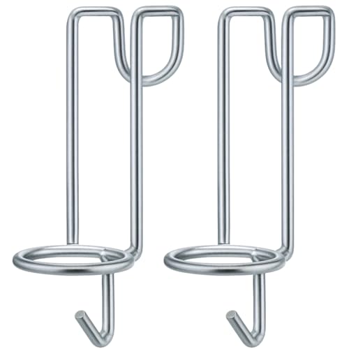 2 Stück Eimerhaken, tragbares Eisengestell, nicht bohrende Metallstruktur, vielseitig für Pferdeställe und Schuppen, rostbeständiges Design, silberfarbenes Set, ideal für Bauernhöfe von Toyosport