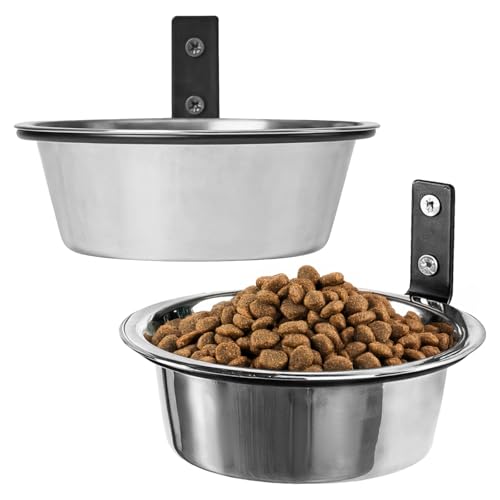 Hundenäpfe zur Wandmontage, 20,3 cm, Metall, erhöhte Futternäpfe für mittelgroße Hunde, 2er-Set mit robusten Ständern, Edelstahl, verstellbare Höhe, einfache Installation, ideal für Trocken- und Hundenäpfe zur Wandmontage, 20,3 cm, Metall, erhöhte Futternäpfe für mittelgroße Hunde, 2er-Set mit robusten Ständern, Edelstahl, verstellbare Höhe, einfache Installation, ideal für Trocken- und von Toyosport