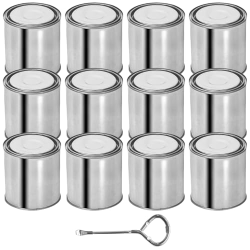 Toyosport 12 Stück leere Farbdosen, 0,5 l / 0,5 Quart Farbeimer mit Deckel, Metall-Aufbewahrungsbehälter, auslaufsichere Farbaufbewahrung mit Dosenöffner, ideal für übrig gebliebene Farbe Toyosport 12 Stück leere Farbdosen, 0,5 l / 0,5 Quart Farbeimer mit Deckel, Metall-Aufbewahrungsbehälter, auslaufsichere Farbaufbewahrung mit Dosenöffner, ideal für übrig gebliebene Farbe von Toyosport