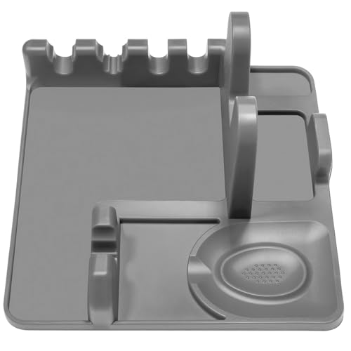 Utensilienablage & Topfdeckelhalter, Silikon-Topfdeckelregal, Pfannenwenderregal, Silikon-Küchen-Organizer, multifunktionales Design für Deckel, Löffel und Spatel, ideal für moderne Küchen Utensilienablage & Topfdeckelhalter, Silikon-Topfdeckelregal, Pfannenwenderregal, Silikon-Küchen-Organizer, multifunktionales Design für Deckel, Löffel und Spatel, ideal für moderne Küchen von Toyosport