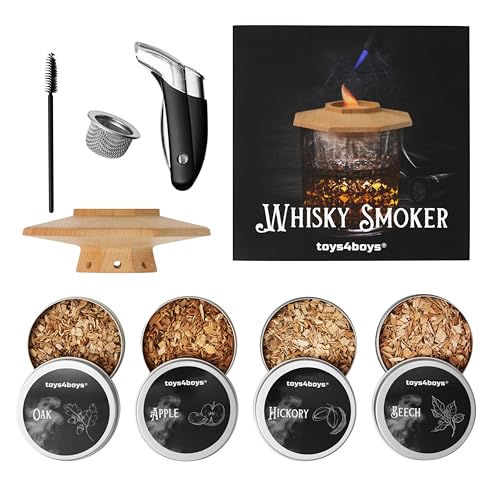 Whisky Smoker Set - Premium Whiskey Smoker Kit with Wood Chips, Dome, Lighter and Cleaning Tools - Perfect Whisky Gift for Enhancing Flavour and Presentation (No Butan) von Toys4Boys