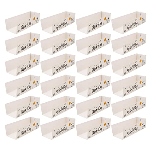 Hot-Dog-Tabletts, Einweg-Lebensmitteltablett, Snack-Behälter, Box für Partys, weißes Papier, 100 Stück von Toyvian