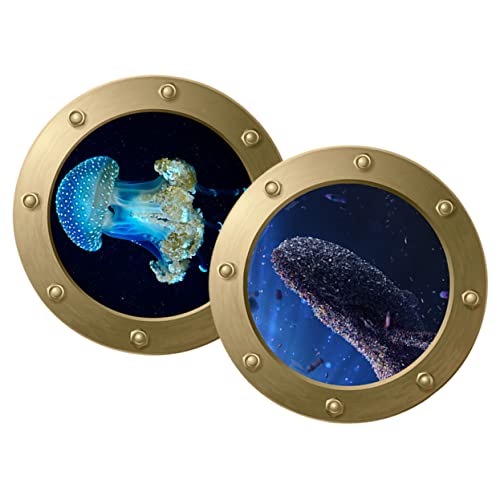 2 Stück Unterwasserwelt Wandsticker Teiliges Meereslebewesen Aufkleber für Schlafzimmer Babyzimmer Jugendzimmer Selbstklebend für Jede Glatte Oberfläche von Toyvian