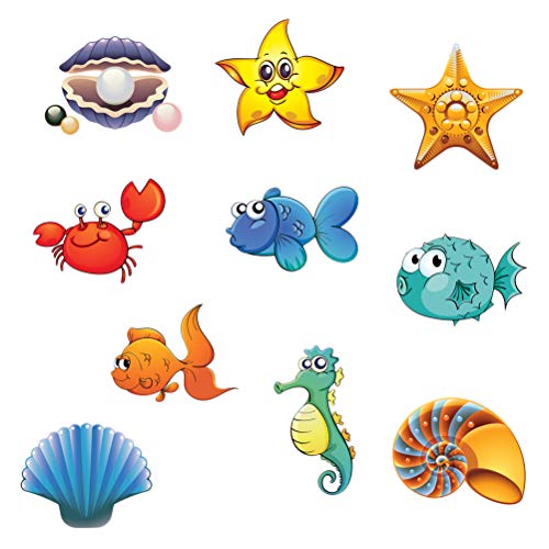 20 pcs Anti-Rutsch Sticker Badewanne Sticker Meerestiere Form selbstklebend für Badewanne Bad Kinder von Toyvian