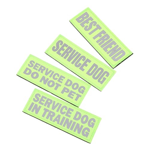 4Stücke Reflektierende Service Dog Patches Verschleißfeste Patches für Sicheres Joggen und Outdoor Aktivitäten Haustierzubehör für Servicehunde von Toyvian