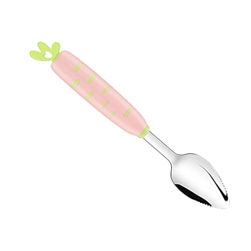 Einstellbarer Kinderlöffel für Selbstständiges Essen für Kleinkinder für Brei Püriertes Karotten Design Fördert die Feinmotorik von Toyvian