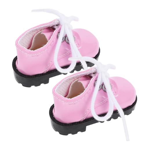 Toyvian 1 Paar Helle Lederschuhe Mini Puppenschuhe Miniatur Schuhe Verzierungen Miniatur Schuhe Ornamente Mini Schuhe Verzierung Exquisite Mini Schuhe Puppenschuhe Rosa Kunstleder von Toyvian