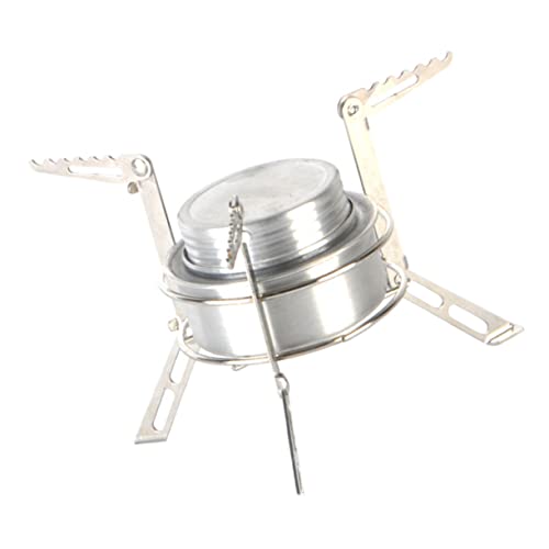 Toyvian 1 Satz Alkoholherd Stativ Kochherd Camping Spiritusbrenner Camping-Kochgeschirr Alkoholkocher mit Gestell tragbarer Herd mit Gestell Camping -Accessoire Rostfreier Stahl Silber von Toyvian