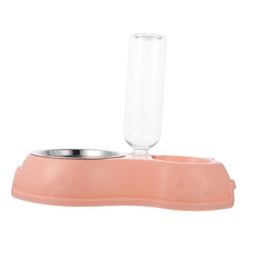 Toyvian 1 Satz Automatischer Futter- und Wassertrinker groß Hund Katze Futternapf Haustier Futterzubehör für Katzen Schüsseln doppelter Fressnapf PET-Flaschenschale Rostfreier Rosa von Toyvian