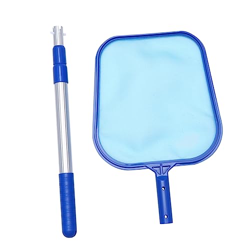 Toyvian 1 Satz Blattgitter Aluminiumpol Teichnetze zum Reinigen Reinigung -Skimmernetz Algen abschöpfen Pool-Netz Pool-Tool Schwimmbad Werkzeug Schwimmbadausrüstung Plastik Blau von Toyvian