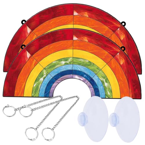 Toyvian 1 Satz Buntglasplatte für Fensterkristalle Sonnenfänger mit Kristallen Dekorationen Prismen Fenster Sonnenfänger farbenfroher geprägter Sonnenfänger Fensterschmuck hängen Acryl von Toyvian