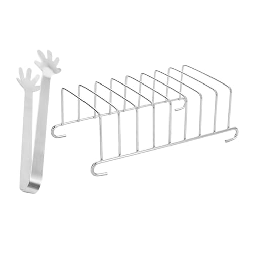 Toyvian 1 Satz Elektrischer Brotständer Für Fritteusen Toasthaltergestell Austausch des Heißluftfritteuse-tabletts Grill Air Fryer Rack Toastbrotständer Rostfreier Stahl Silver von Toyvian