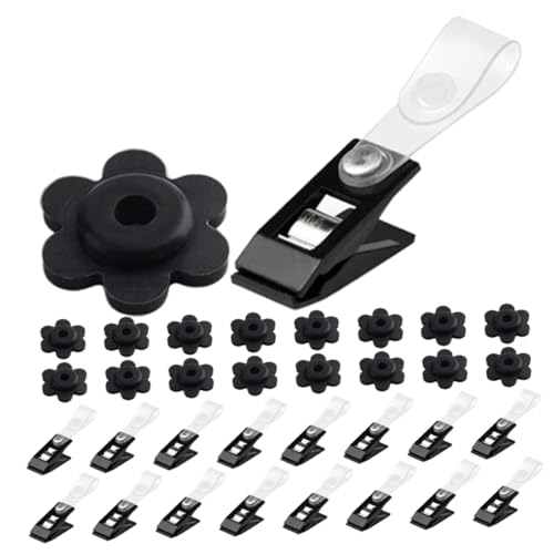 Toyvian 1 Satz Gartenflaggen Clips und Stoppers Windschutz Zubehör für Gartenflaggenständer Einsetzbar Langlebig und Installieren Schwarz von Toyvian