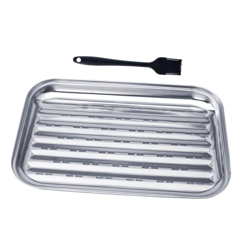 Toyvian 1 Satz Grillplatte Tabletts Für Fischplatten Serviertablett Für Grill Grilltablett Grillutensilienwerkzeug Serviergeschirr Für Warme Speisen Grillzubehör Rostfreier Stahl von Toyvian