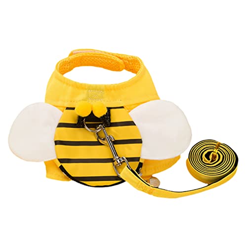 Toyvian 1 Satz Hundeleine Geschirr Weste Welpe gehen Körperpflege Name für Hunde Lederband Kleiner Hundegurt Haustierkabelbaum süße Leine Tierkabelbaum Kleiner Hund Aluminiumlegierung Gelb von Toyvian