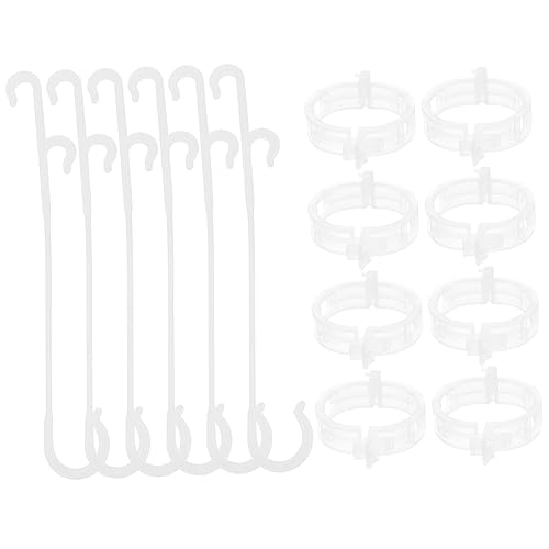 Toyvian 1 Satz Obsthaken Gartenarbeit Gitter unterstützt Pflanzringe zur Unterstützung Festsetzung Wiederverwendbare Gartenklammern Tomatenstamm -Stützclips Haken Gartenclips Plastik Weiß von Toyvian