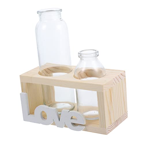 Toyvian 1 Satz Pothos-vase Hydroponische Pflanzervase Hydroponischer Blumentopf Hydroponischer Terrariumbehälter Kreative Hydroponische Vase Hydroponische Verzierung des Heimpflanzers Holz von Toyvian