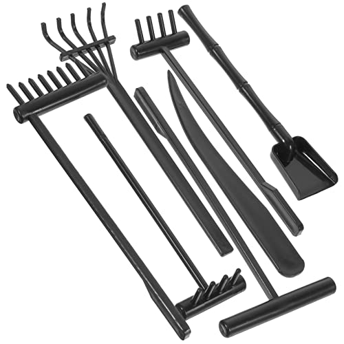 Toyvian 1 Satz Sandrechen-Set Zen Sandverzier Rake Meditation Klein Sandrechen Zen Sandkasten Zen-sandgarten Schwer Sand-Zen-Garten Tisch Zen Gartensand Black Plastik von Toyvian