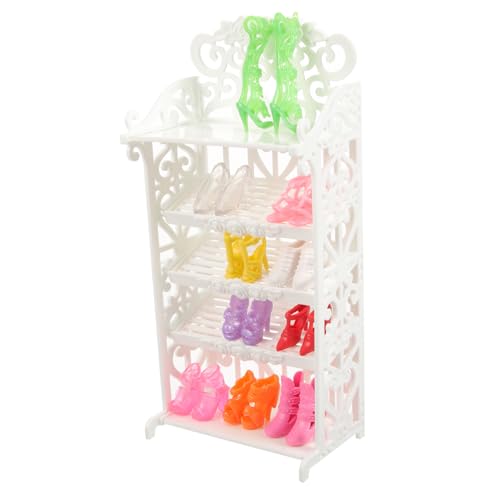 Toyvian 1 Satz Schuhregal Kunststoff Puppenhaus Möbel mit Schuhen Zubehör für Puppen für Mini Dekoration und Aufbewahrung Toyvian 1 Satz Schuhregal Kunststoff Puppenhaus Möbel mit Schuhen Zubehör für Puppen für Mini Dekoration und Aufbewahrung von Toyvian