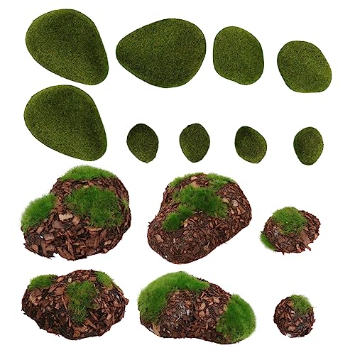Toyvian 1 Satz Simulierter Moosstein Künstliche Moosfelsen Künstlicher Grüner Moosfelsen Hintergrundschmuck Gründekoration Lebensechter Moosblock Beflockung Green 14 Stück von Toyvian